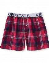 Pánské trenýrky Aero Plaid Woven Boxers - Růžová